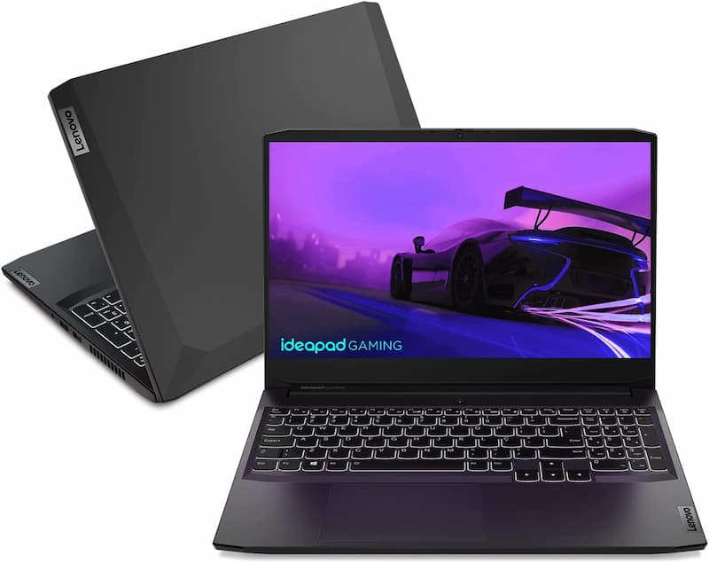 Lenovo Notebook ideapad Gaming 3 R5-5600H 8GB 256GB SSD PCIe GTX 1650 4GB 15.6" FHD W11 82MJ0002BR, preto