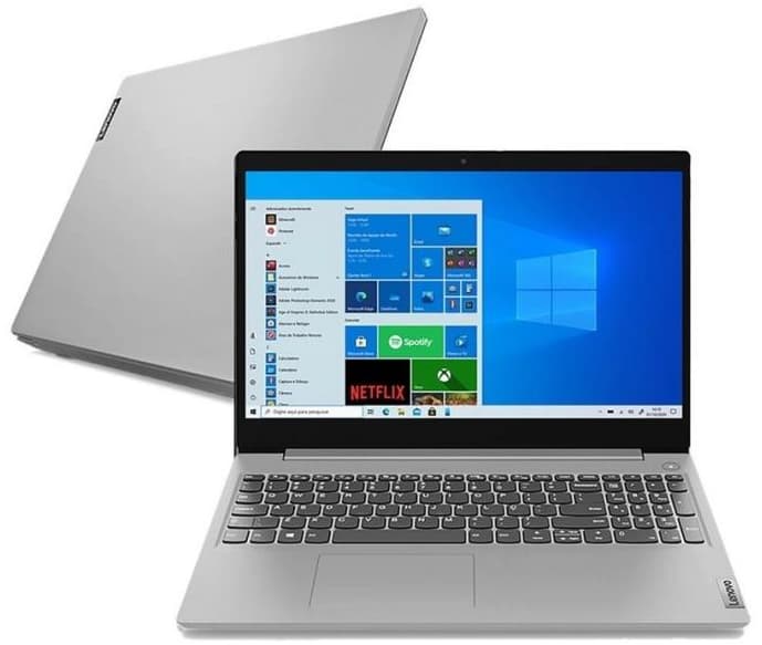 Notebook Lenovo Ultrafino IdeaPad 3 Ryzen 7 5700U 8GB 256GB SSD Windows 11 15.6" 82MF0004BR Prata