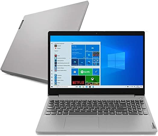 Notebook Lenovo Ultrafino IdeaPad 3i i5-10210U 8GB 256 GB SSD Windows 11 15.6" 82BS000GBR Prata