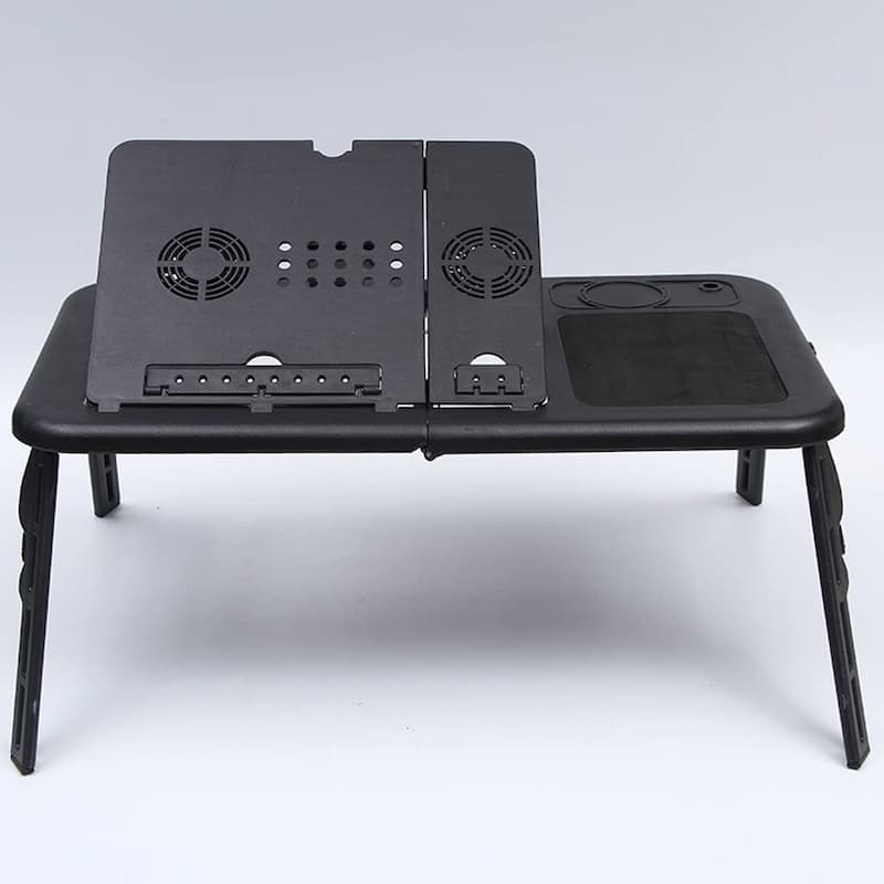 Mesa de laptop dobrável com bandeja de ventilador de refrigeração, para cama, mesa e sofá