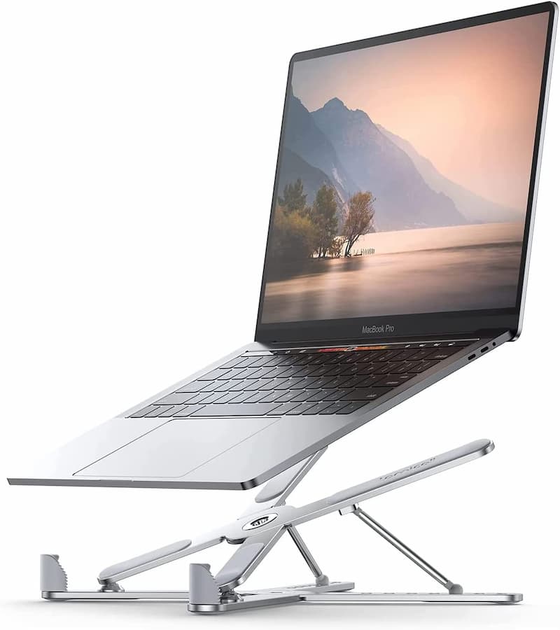 Suporte ajustável para notebook dobrável, ergonômico de alumínio, compatível com MacBook Air Pro, Dell XPS, HP