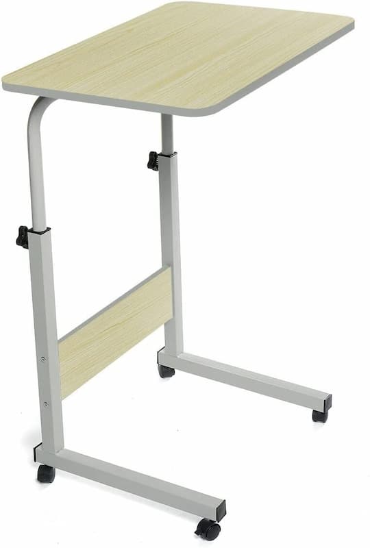 Suporte de mesa para laptop, dobrável, ajustável, design ergonômico, suporte, quarto, dormitório, mesa de computador, 4 rodas