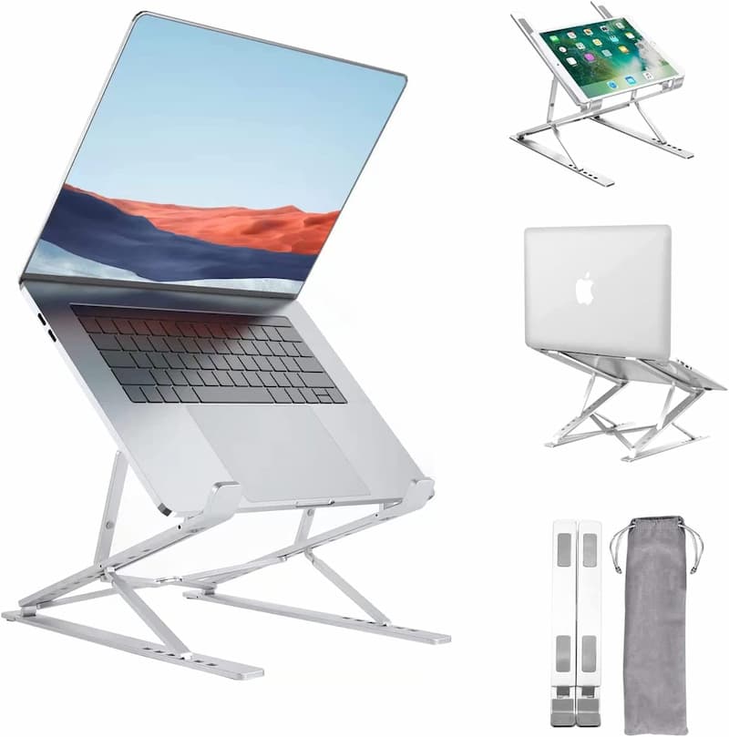 Suporte para notebook. Para mesa, em alumínio para 12" a 17", com resfriamento. Para Mac MacBook Pro Air, HP, Dell